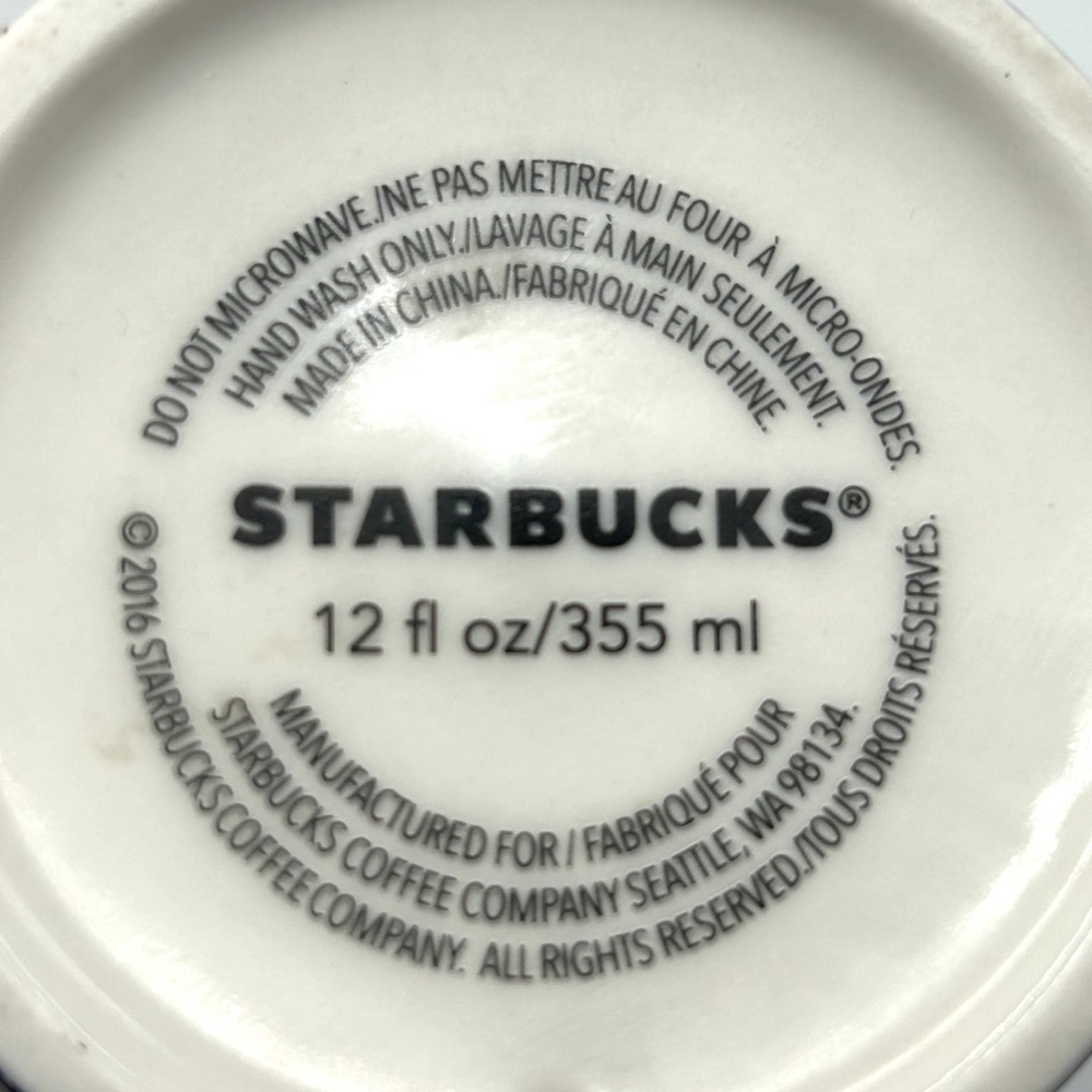 Starbucks 2016 Gold Crown Blue Mermaid Siren 12oz Ceramic Travel Tumbler Mug - Picture 14 of 16
